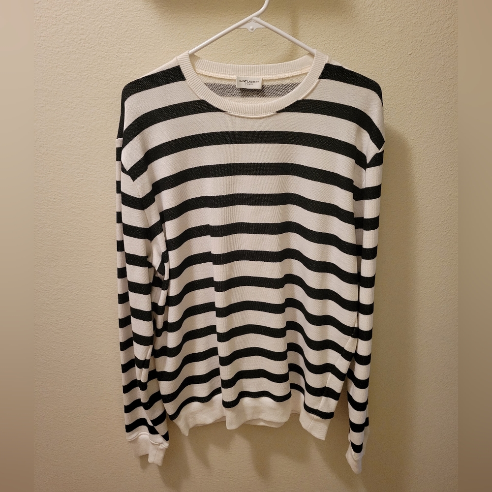 YSL men's stripped long sleeve shirt